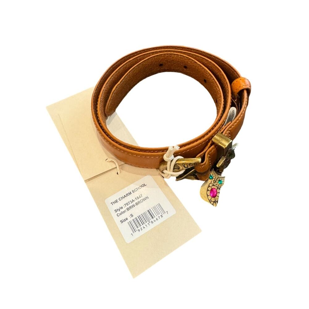 MOTHER DENIM The Charm School Brown Leather Belt S - Picture 5 of 10